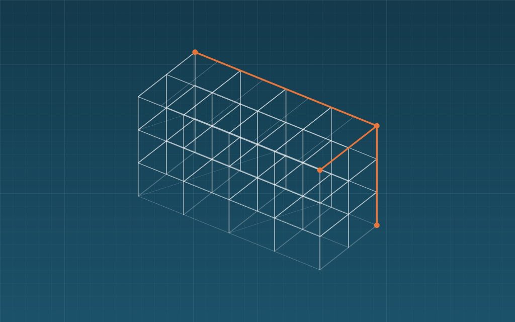 Ilustración de una estructura metálica modelada en BIM